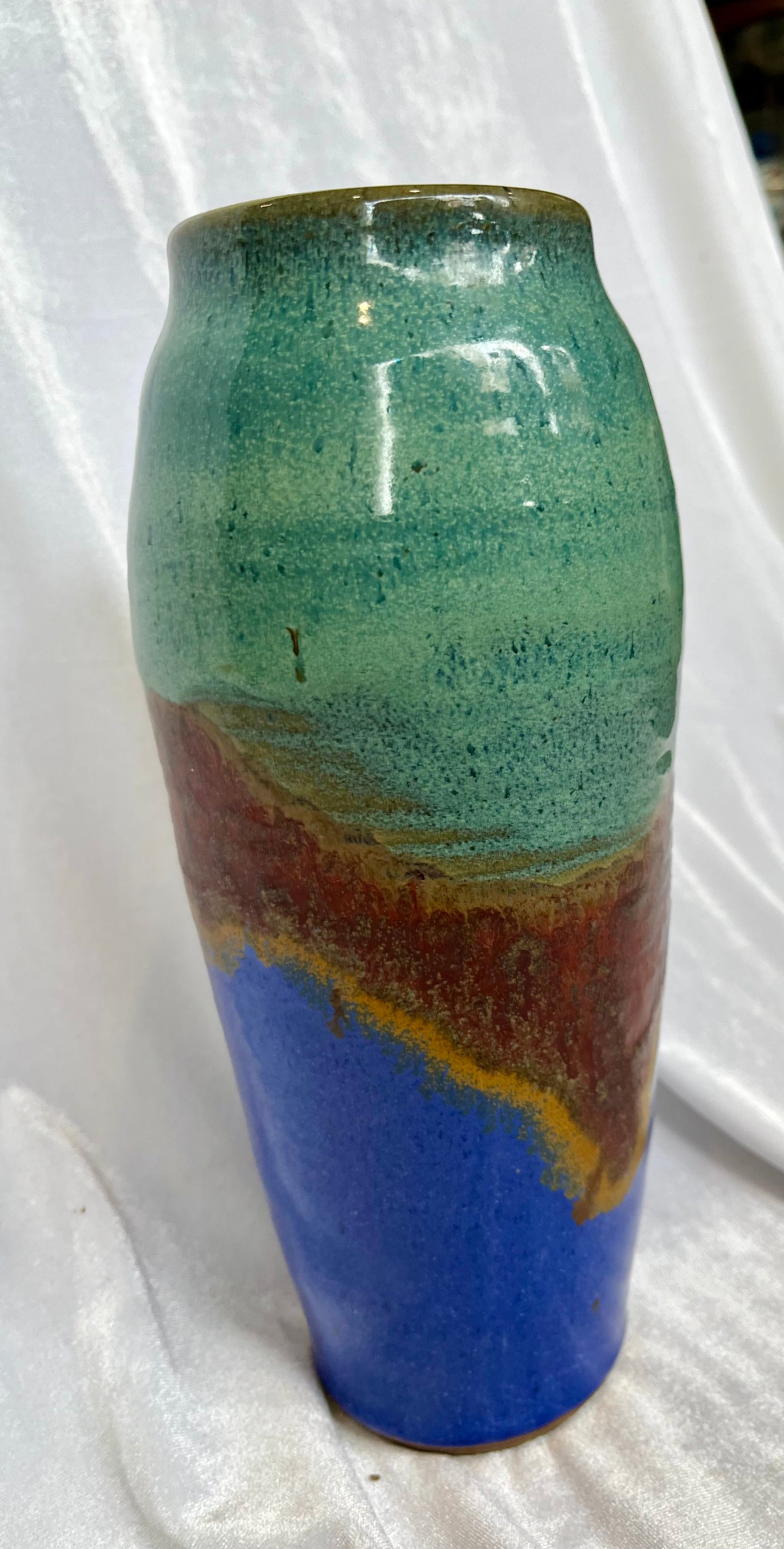 Brooman Pottery Blue and Brown Vase