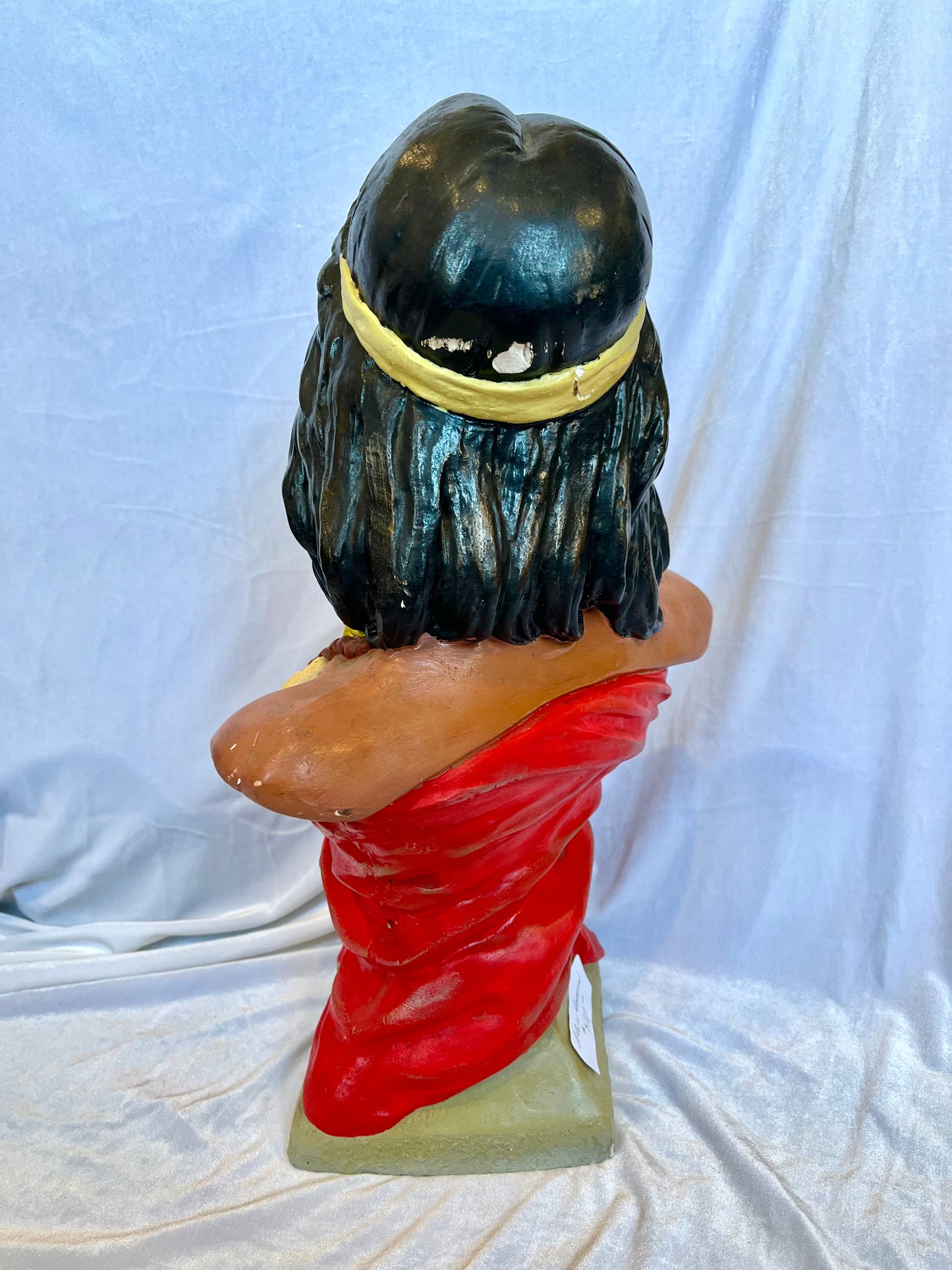 Hiawatha Painted Chalkware Cigar Store Bust Sculpture of Native American Man