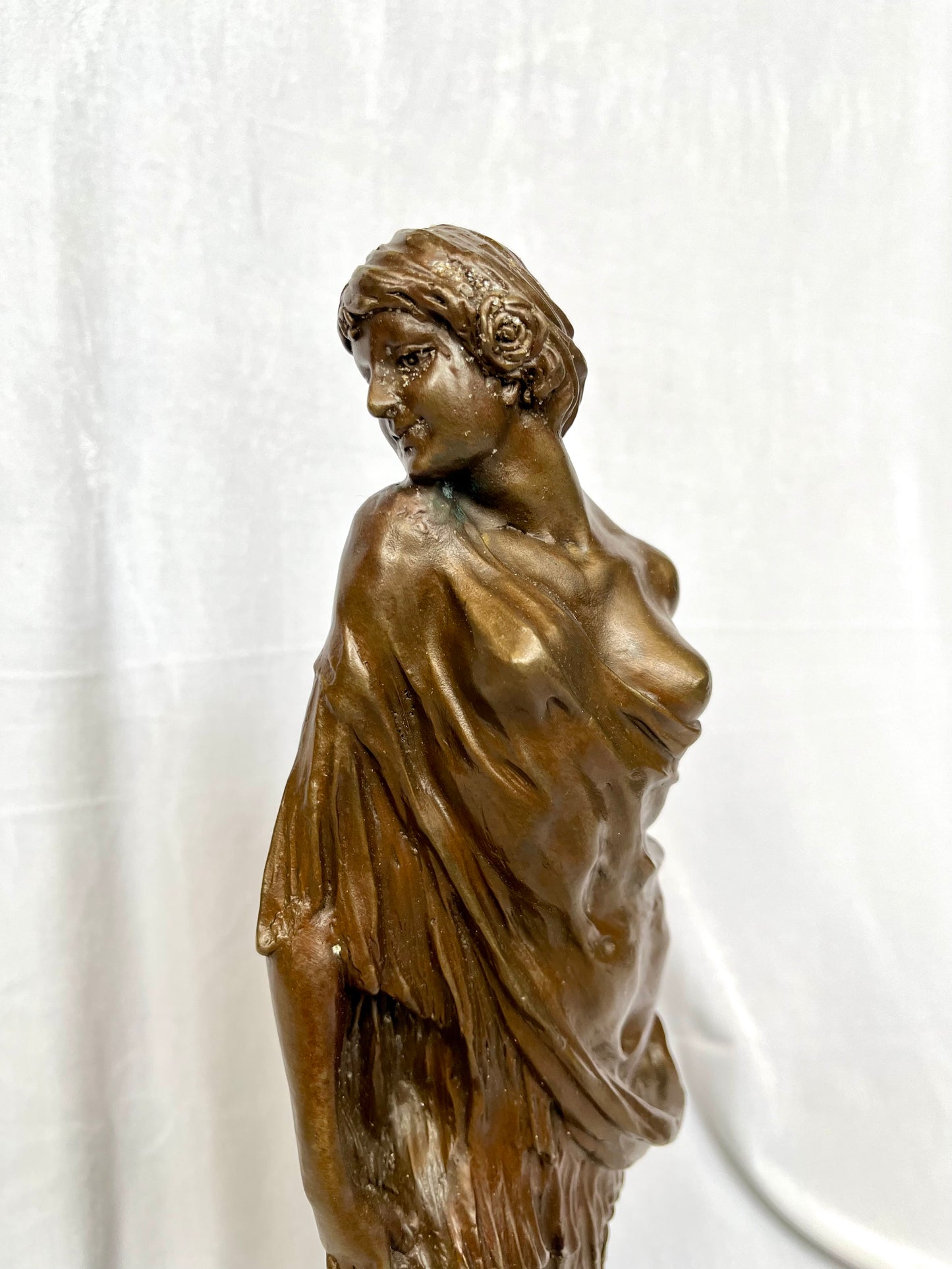 Aldo Vitaleh Art Deco Bronze Sculpture of Maiden
