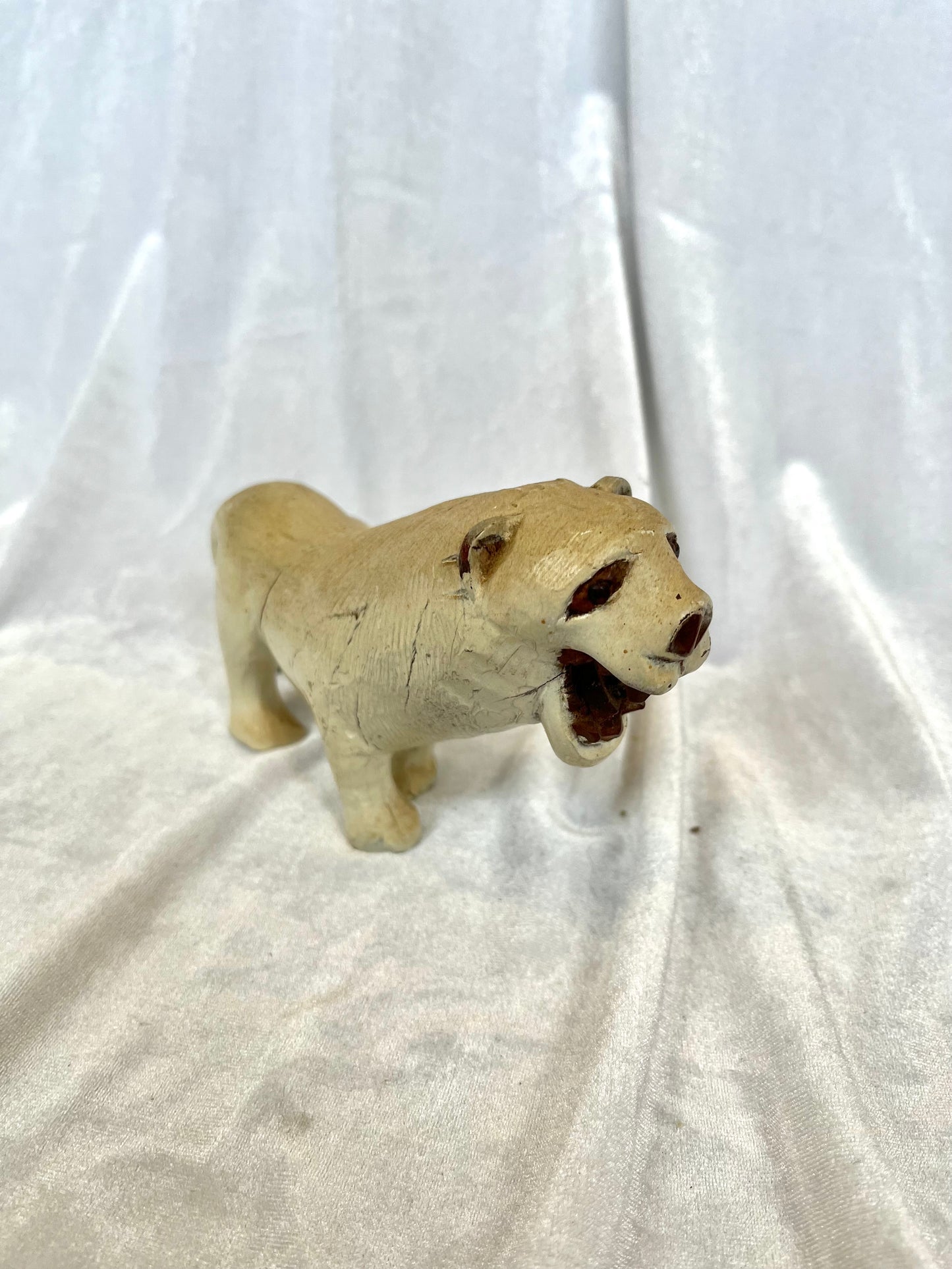 Folk Art Carved Wooden Mountain Lion