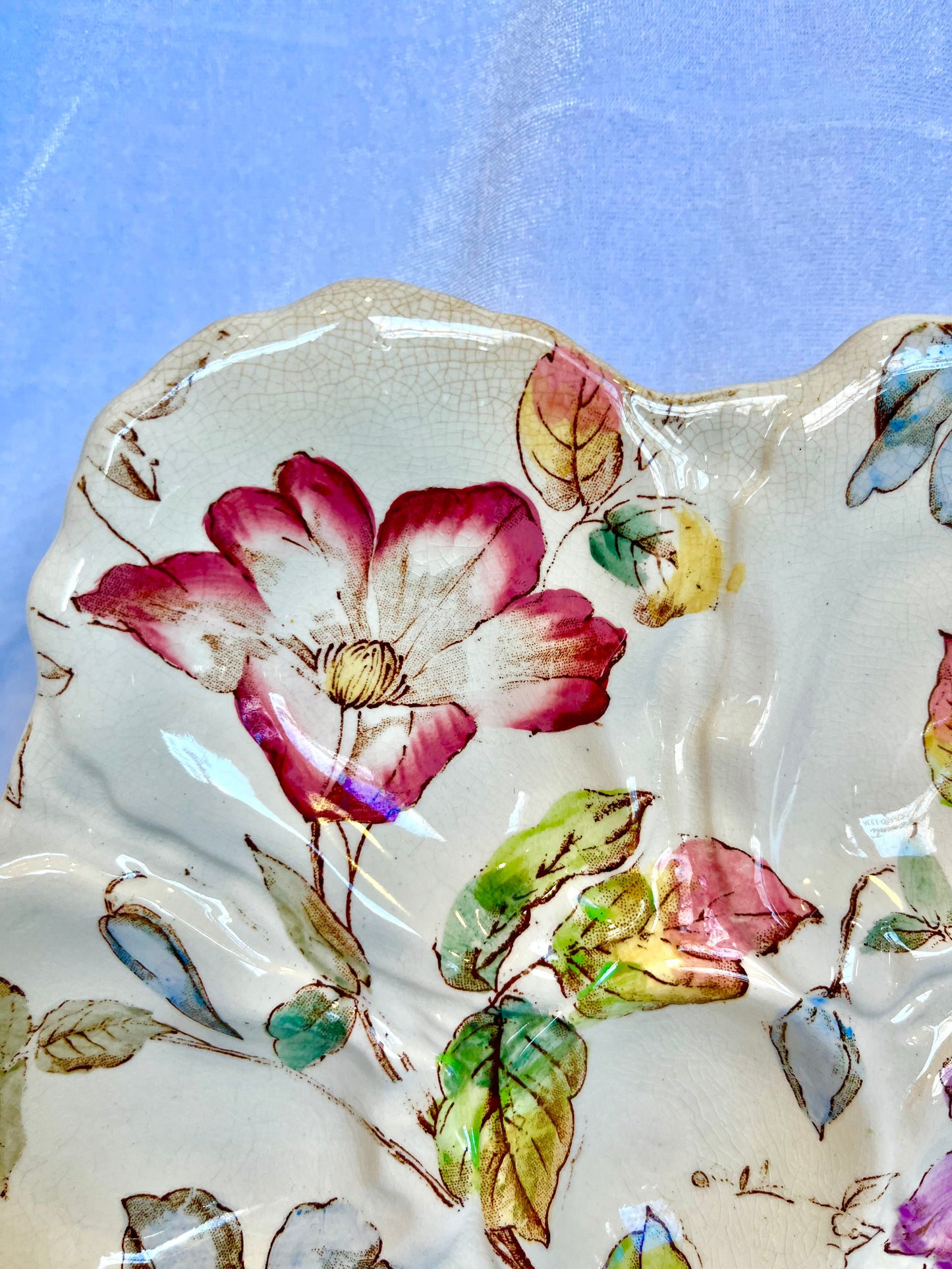 Set of Floral 19th Century English Oyster Plates by William Alsager Adderley