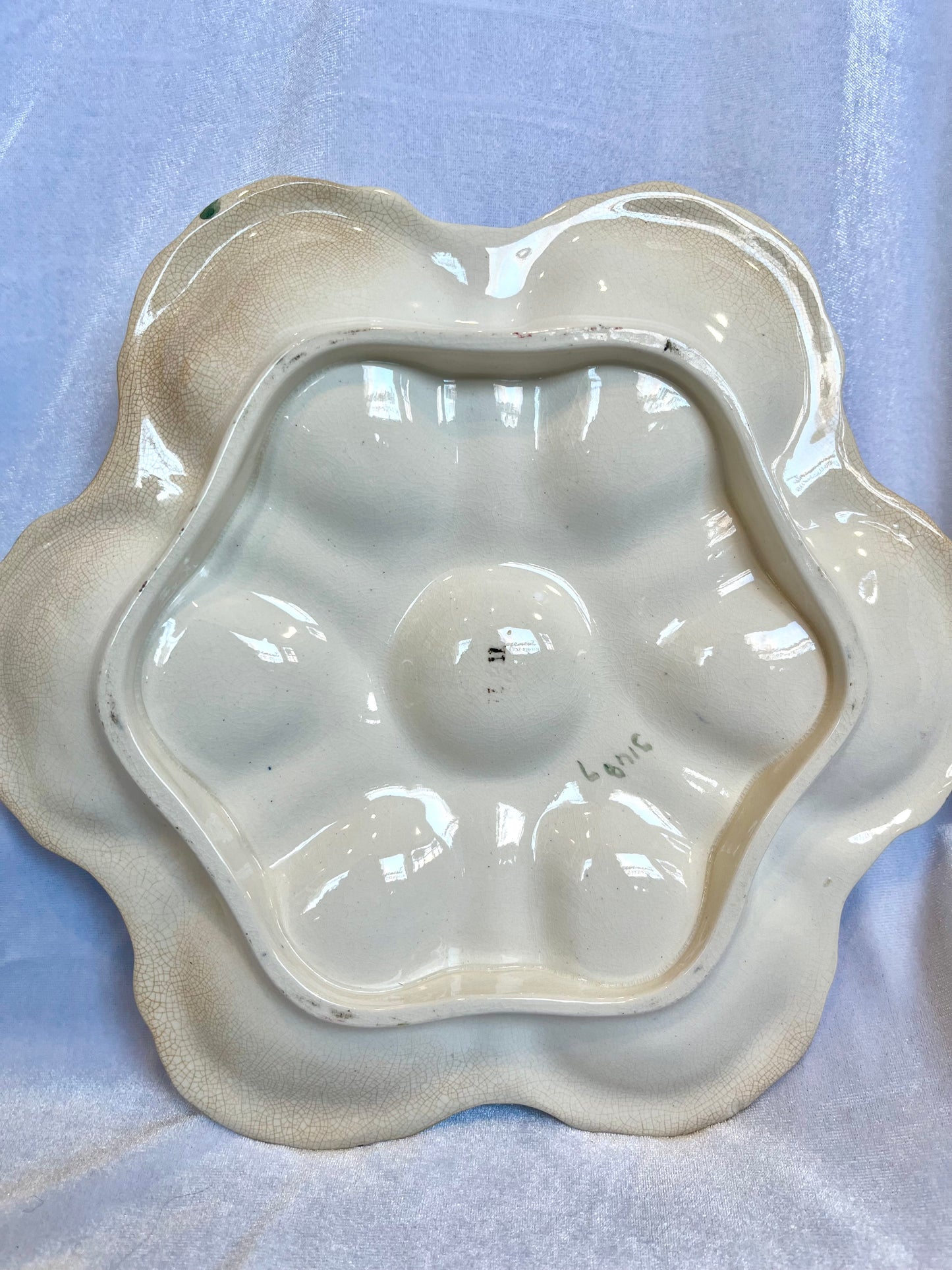 Set of Floral 19th Century English Oyster Plates by William Alsager Adderley