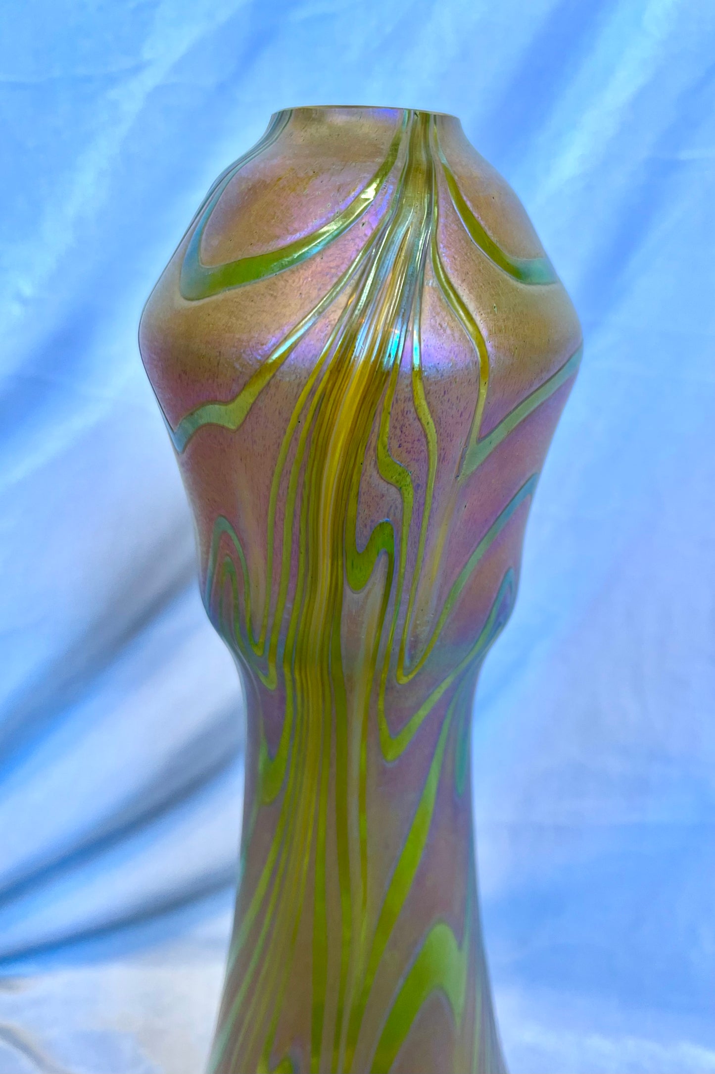 Green Tiffany Favrille Glass Vase