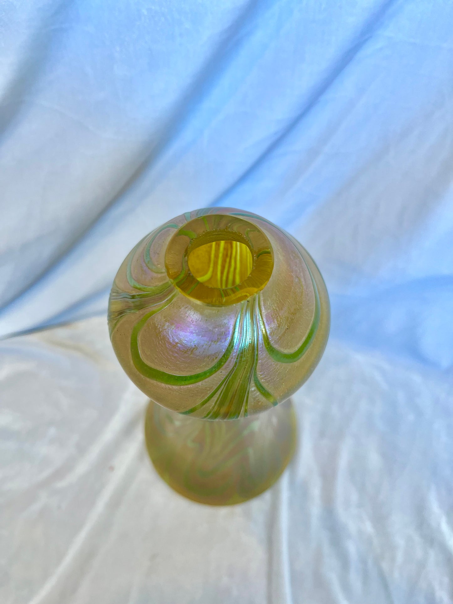 Green Tiffany Favrille Glass Vase