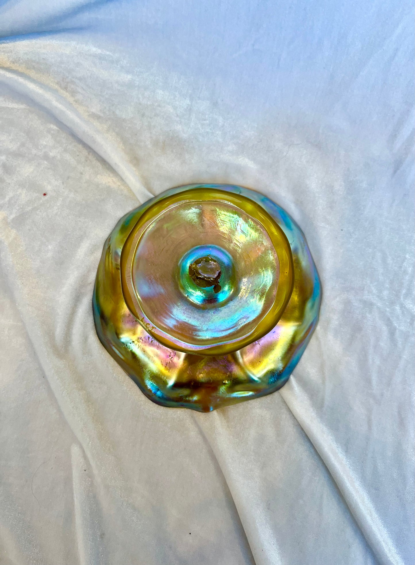 Tiffany Favrile Glass Compote Candy Dish