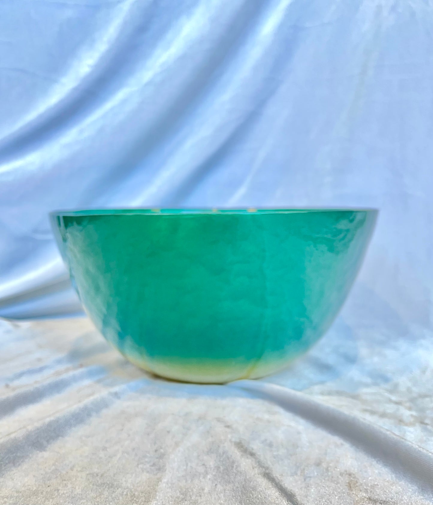 Green and Yellow Art Glass Bowl