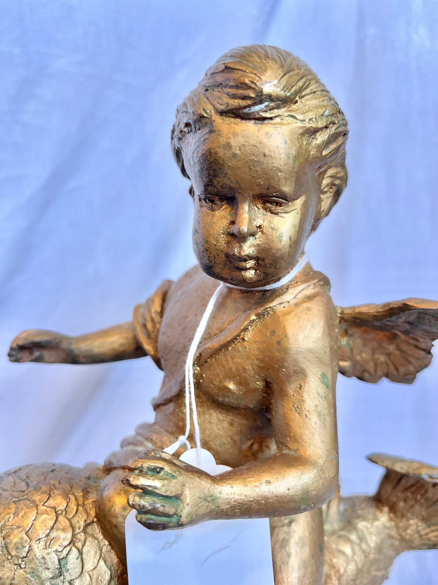 Gold Cherub Riding Fish Mantel Piece