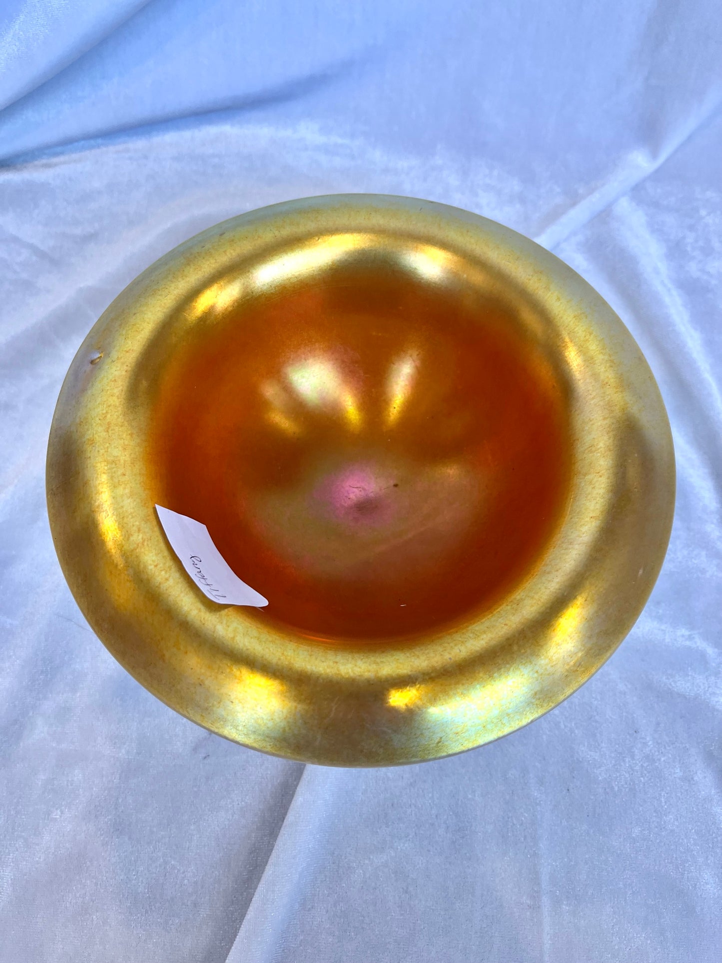 Gold Tiffany Favrile Art Glass Flared Bowl