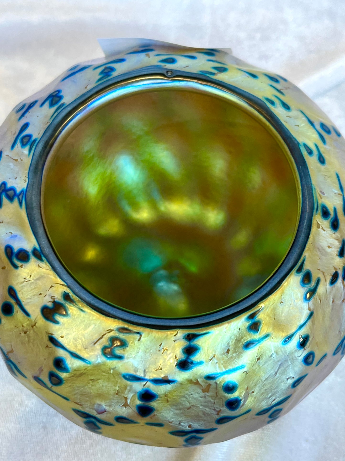 Lundberg Studios Iridescent Patterned Art Glass Vase