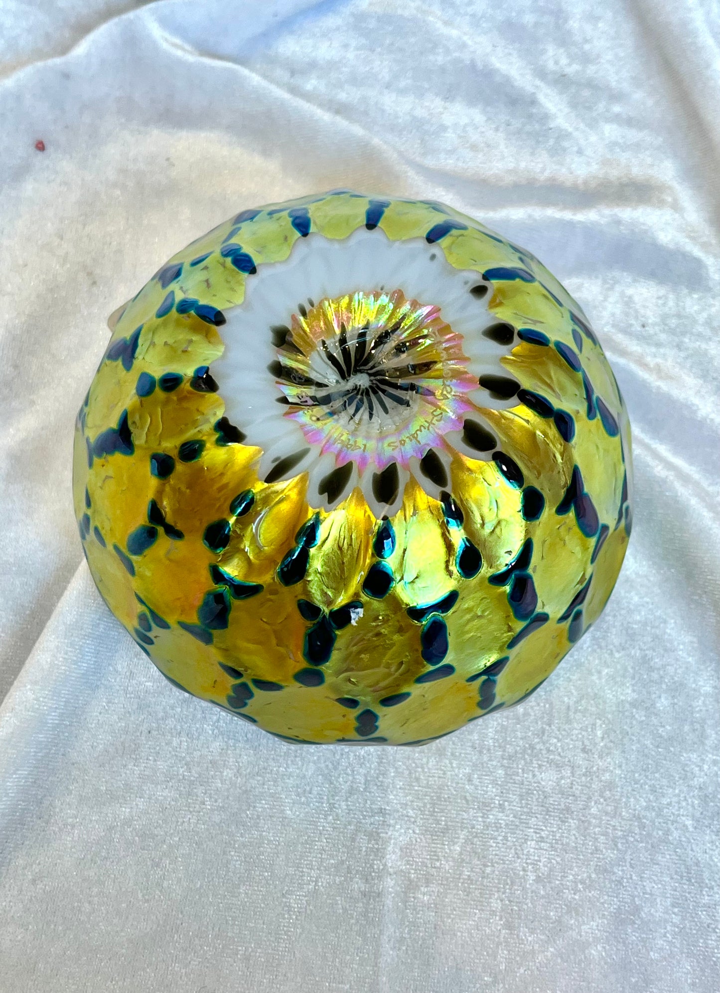 Lundberg Studios Iridescent Patterned Art Glass Vase