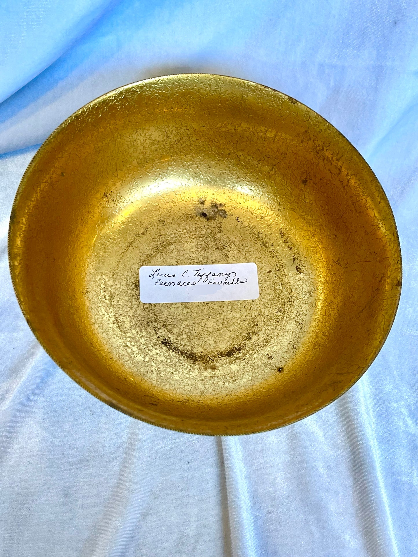 Tiffany Favrile Furnaces Bronze Bowl with Ship