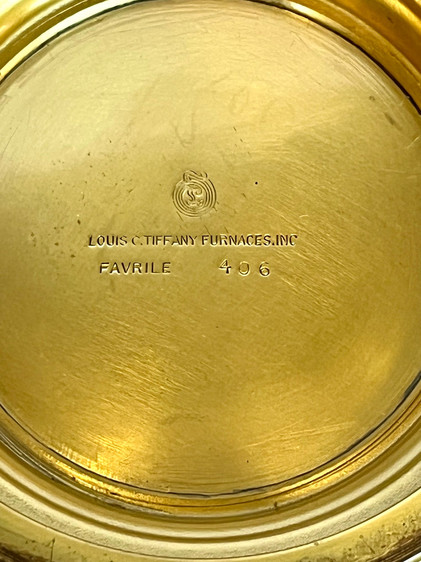 Tiffany Favrile Furnaces Bronze Bowl with Ship