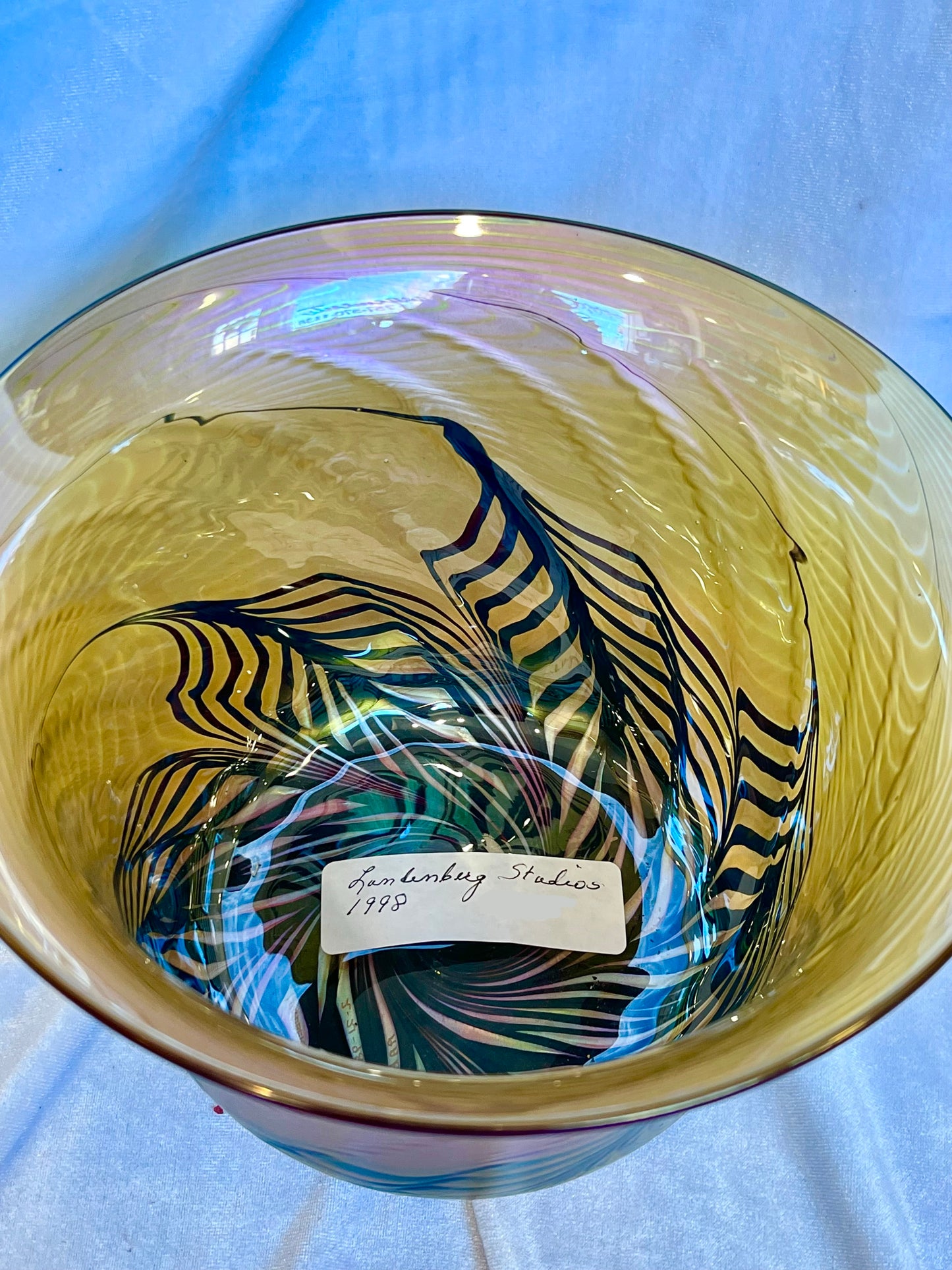 Lundberg Studios Iridescent Art Glass Vase