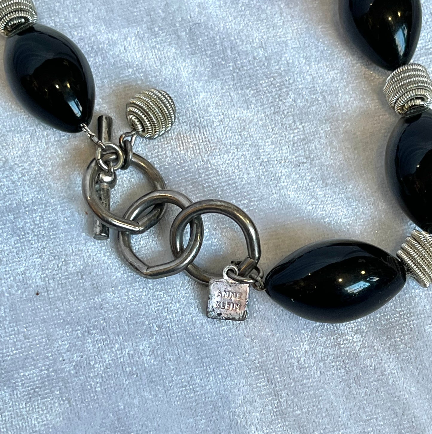 Anne Klein Silver and Black Beaded Necklace