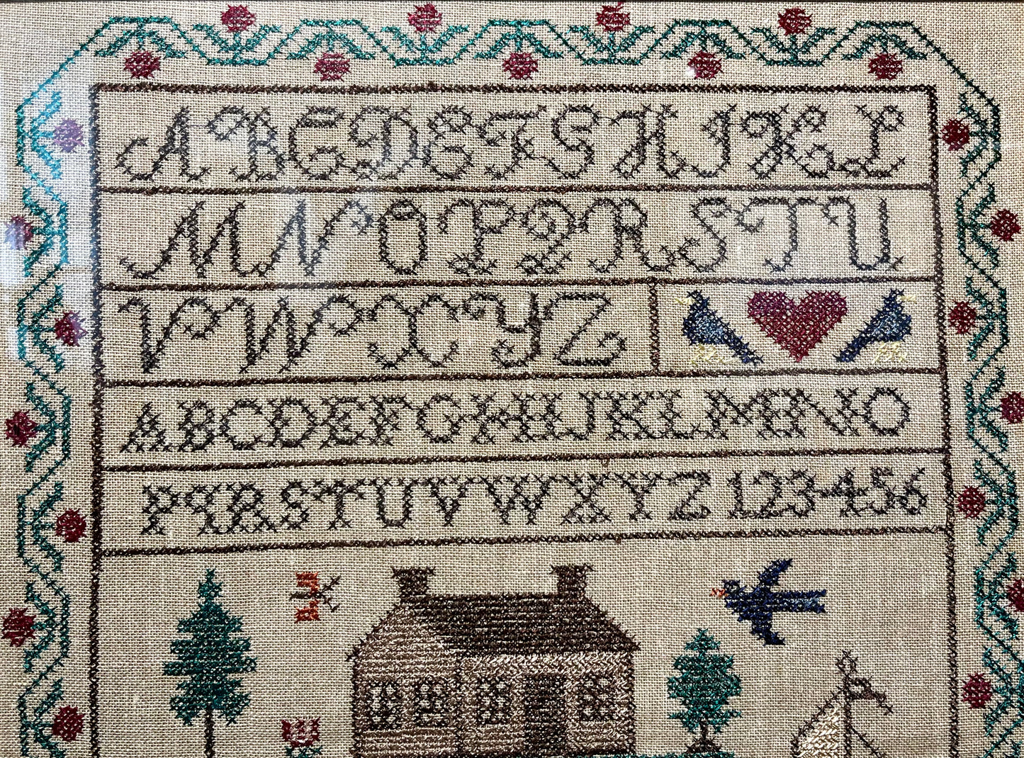 1851 Needlework Sample with Homestead and Farm