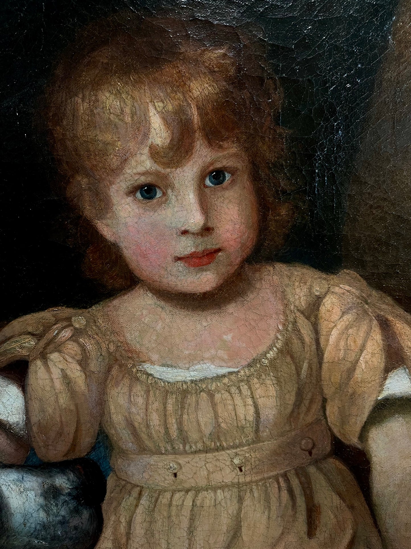 19th century portrait of child with dog
