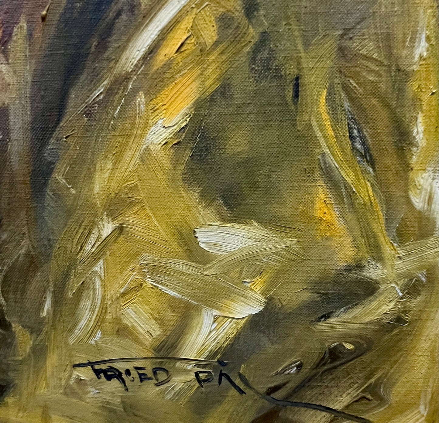 Impressionist 20th Century Oil Painting of Ballerina in Yellow