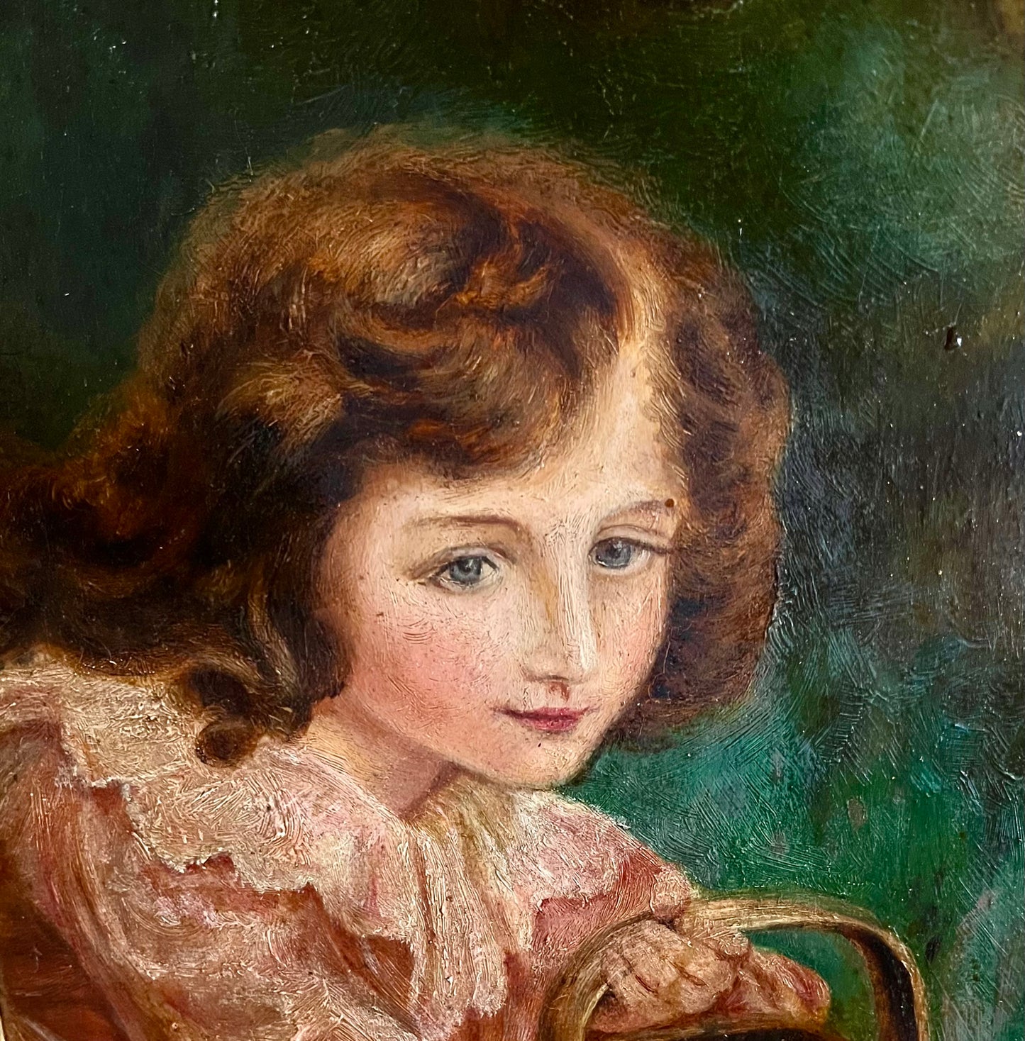 Little Girl Feeding Rabbit by Robert Edwards, 1907