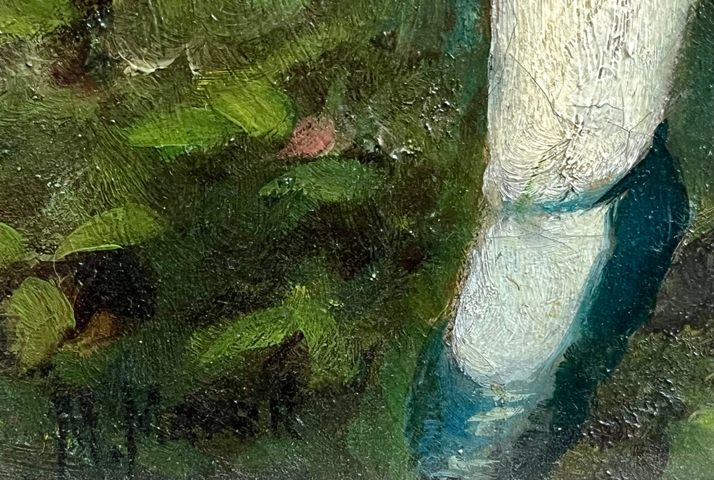 19th Century Signed Portrait of Little Girl with Blue Bow