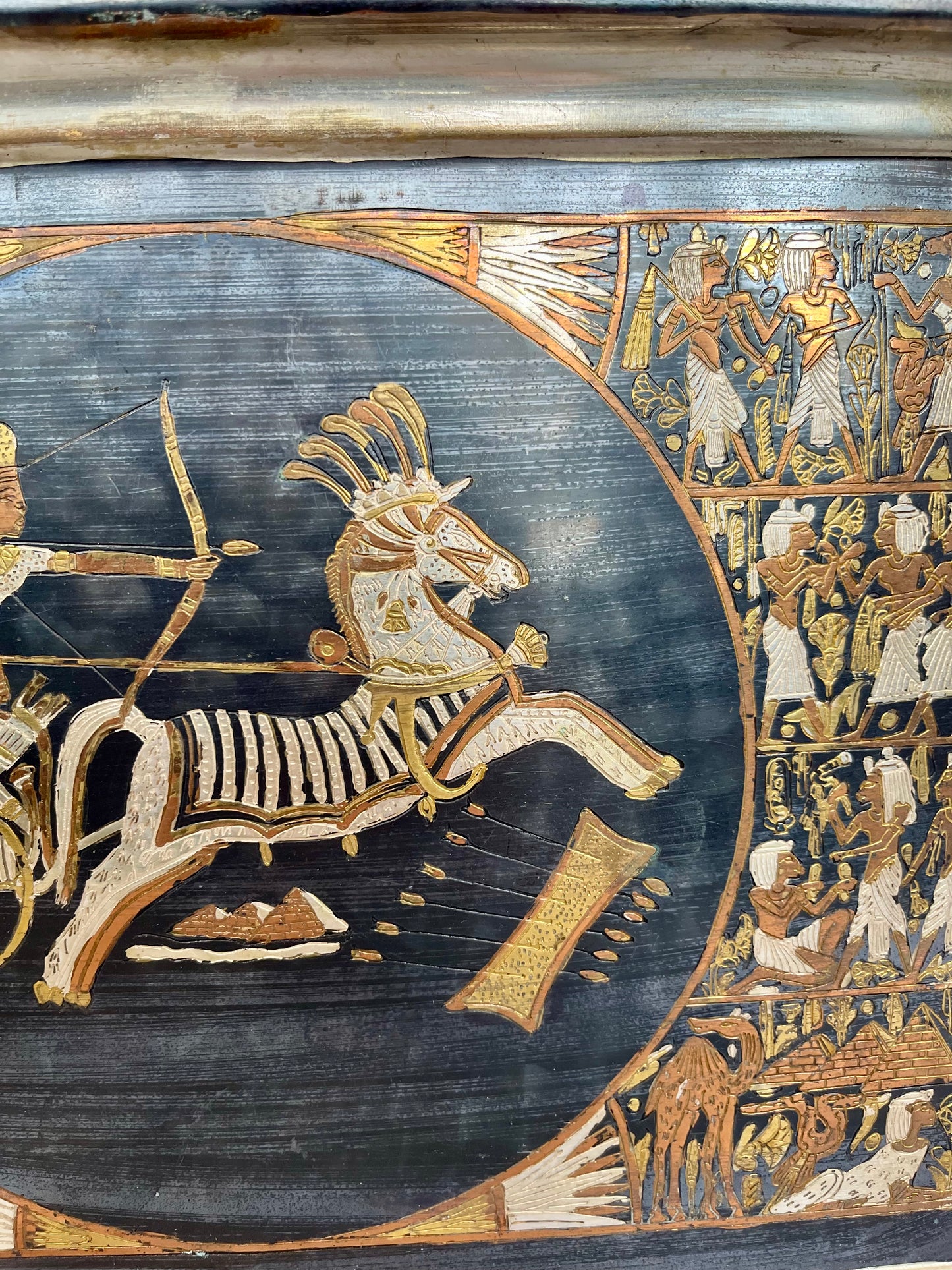 Art Noveau Egyptian Etched Tray