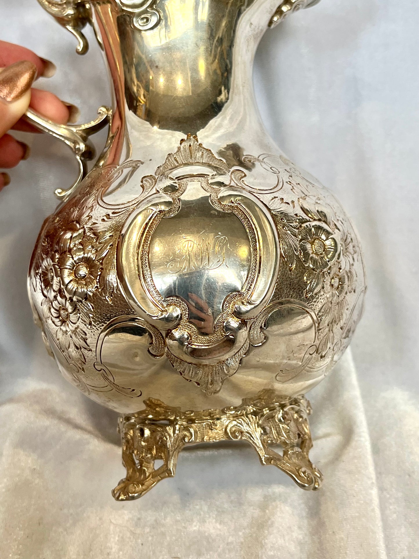 19th Century Sterling Silver Pitcher by Robert Rait