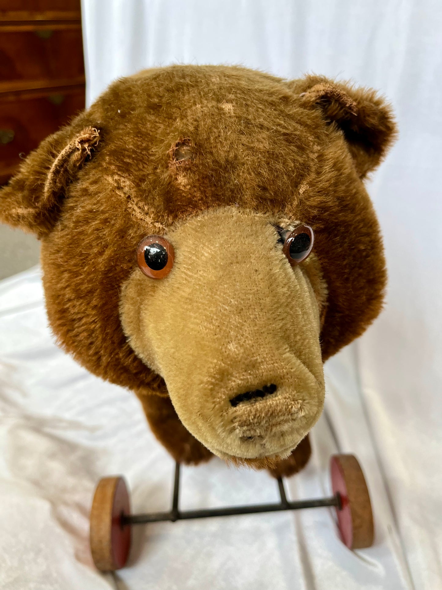 Attributed Steiff 1930's Antique German Toy Ride On Bear