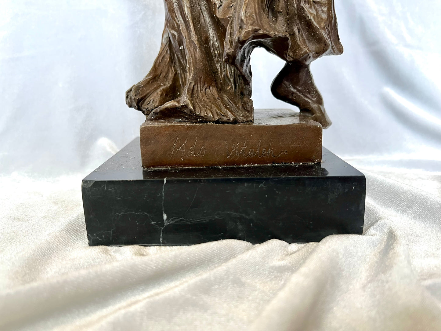 Aldo Vitaleh Art Deco Bronze Sculpture of Maiden