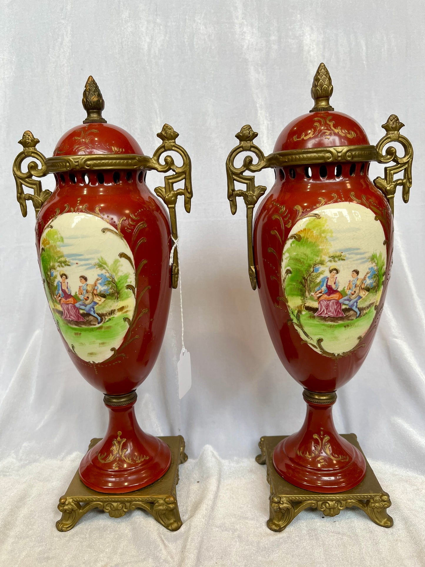 Pair of French 19th Century Mantel Urns
