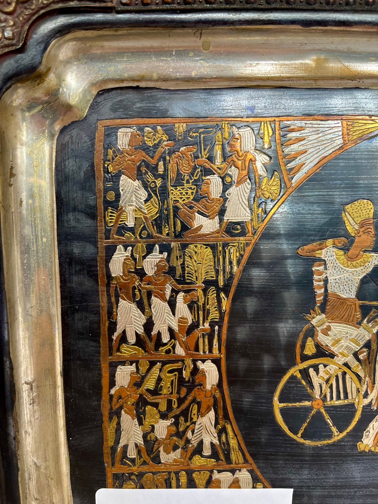 Art Noveau Egyptian Etched Tray