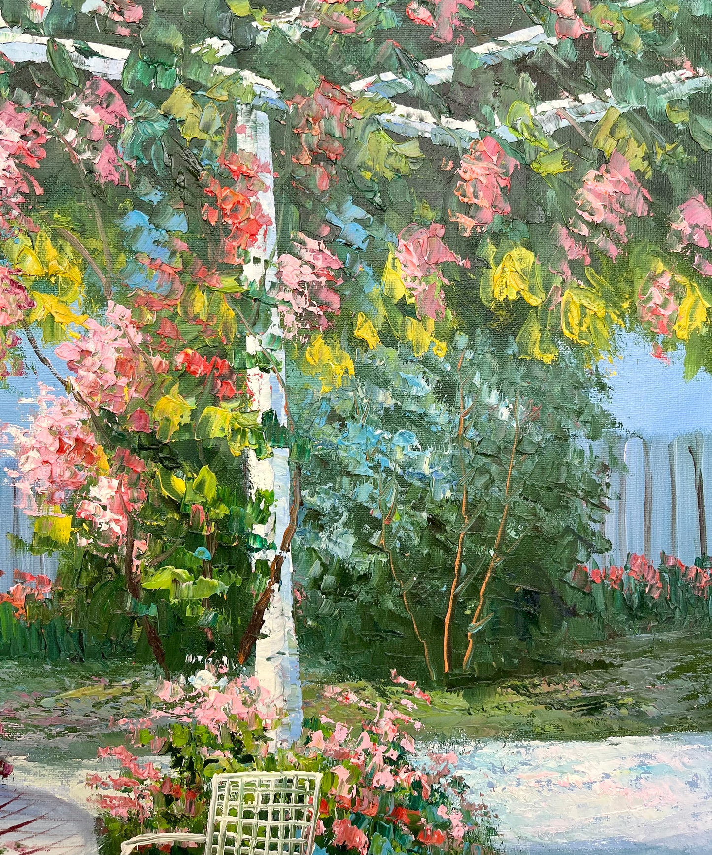 Garden Patio Painting by Ruben Bore French Artist