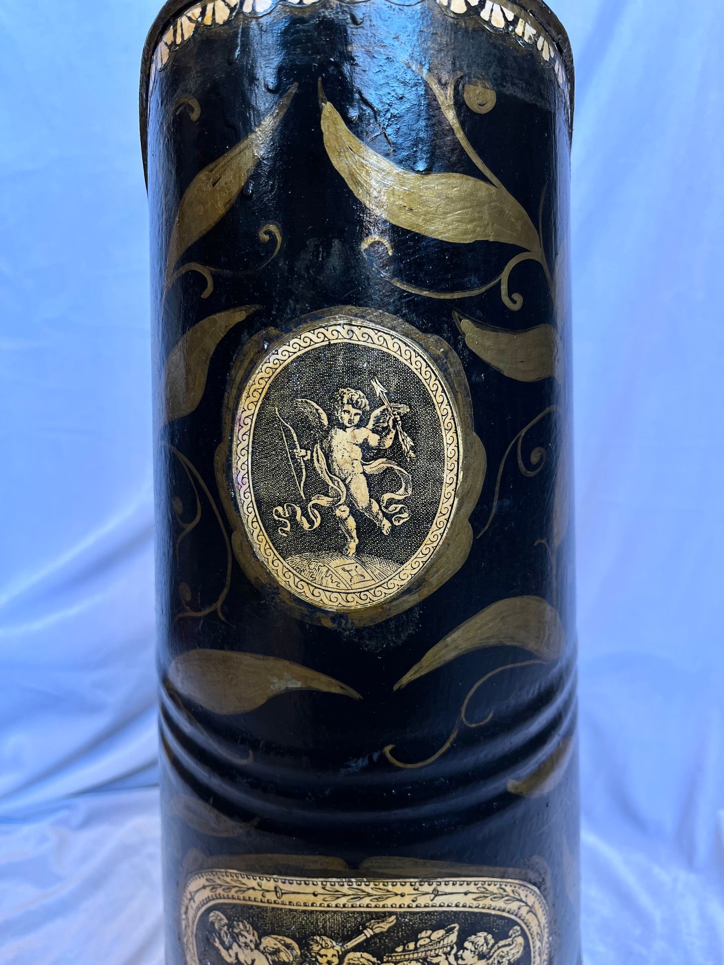 Antique Black and Gold Umbrella Stand