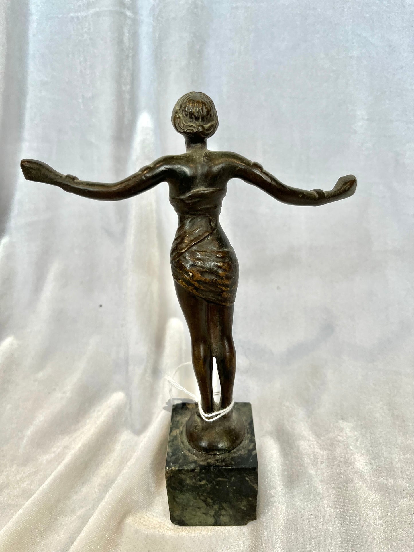 Small Bronze Statue of Woman with Arms Stretched
