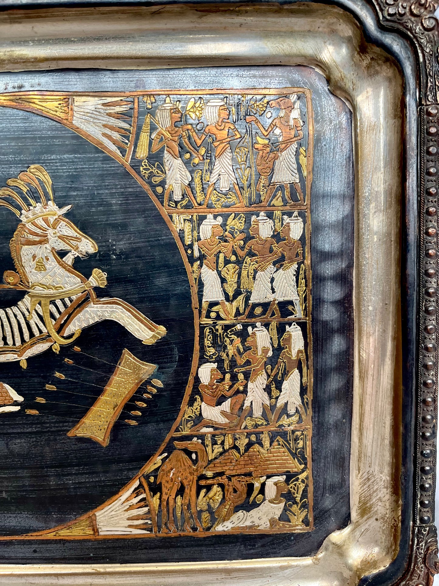 Art Noveau Egyptian Etched Tray