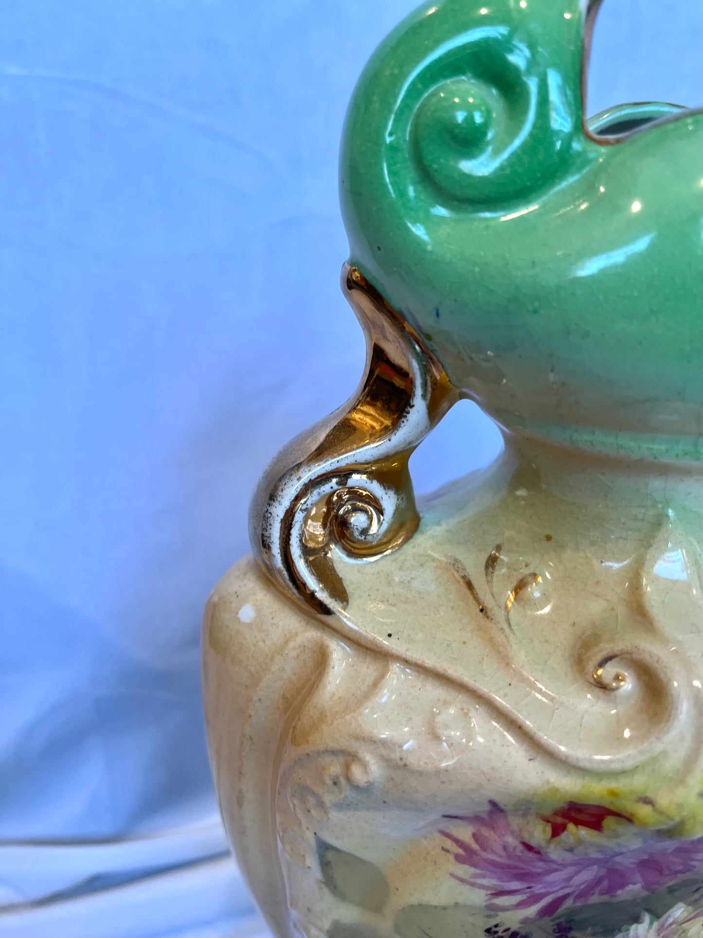 Pair of Austrian Art Noveau Floral Vases
