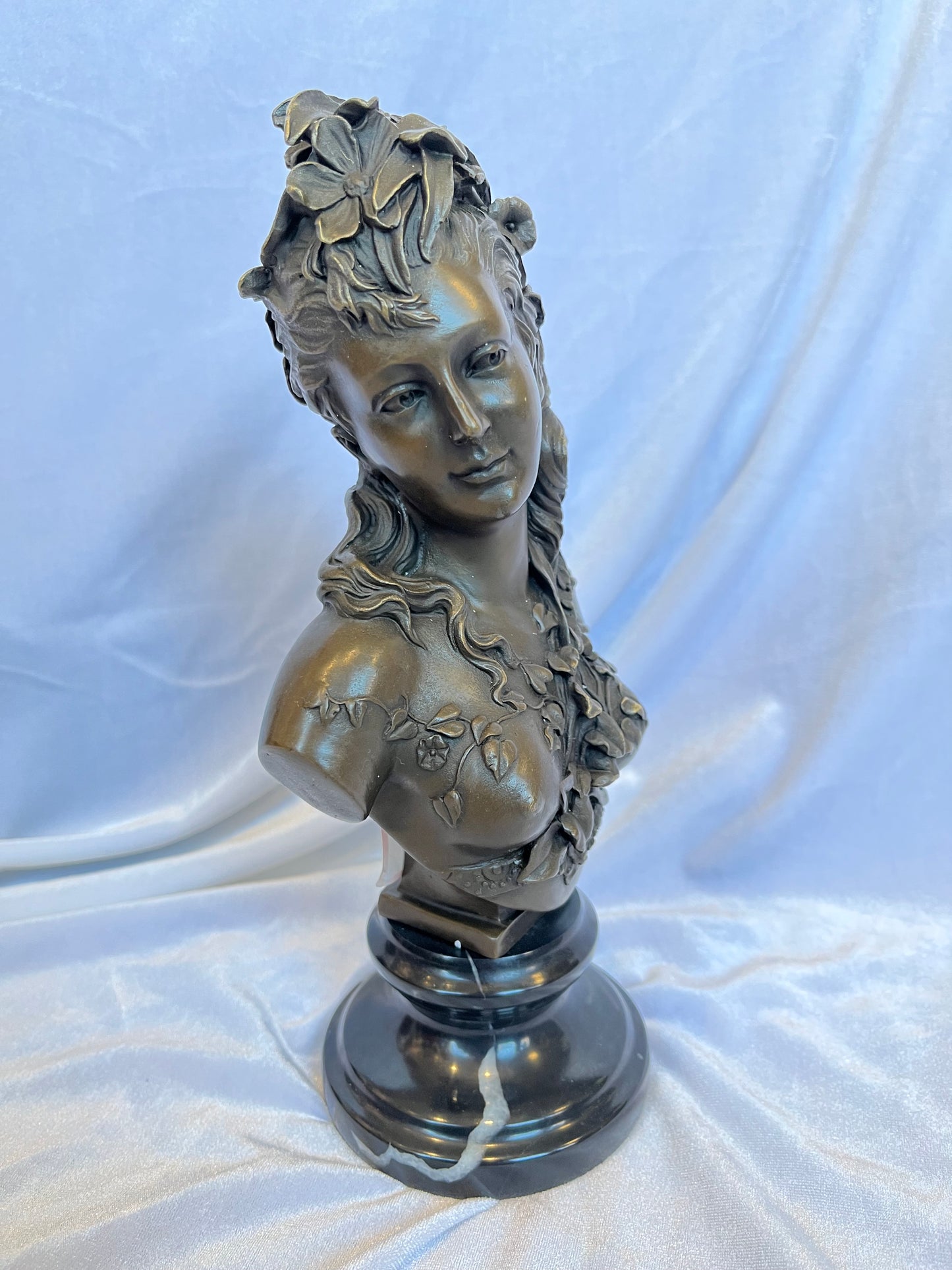 Bronze Art Noveau Bust of Flora attr. A. Carrier