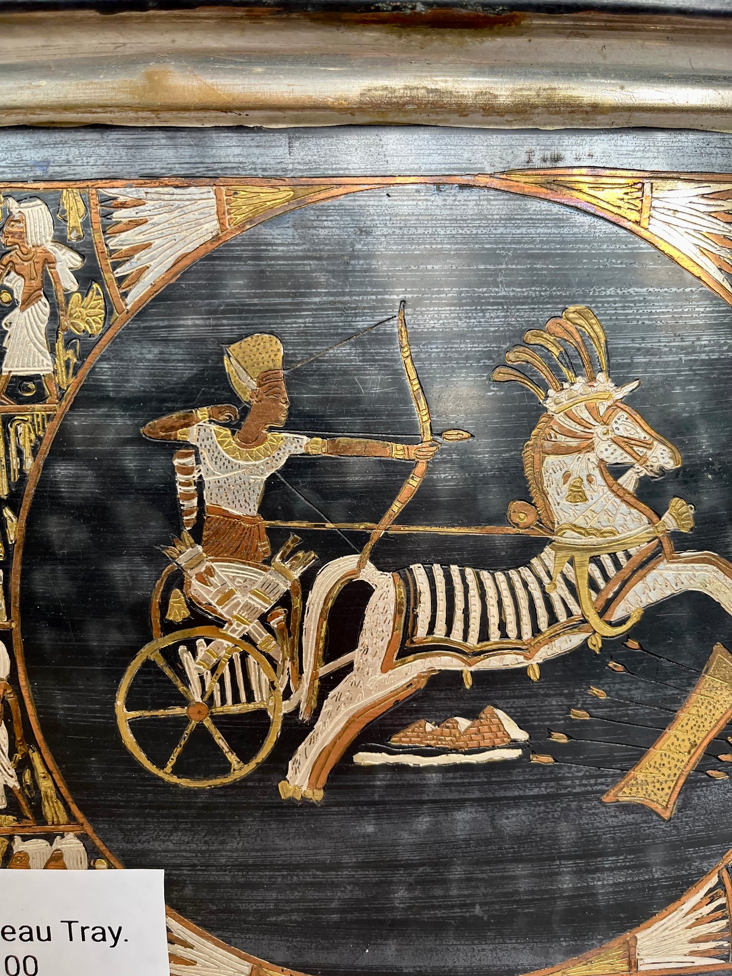 Art Noveau Egyptian Etched Tray