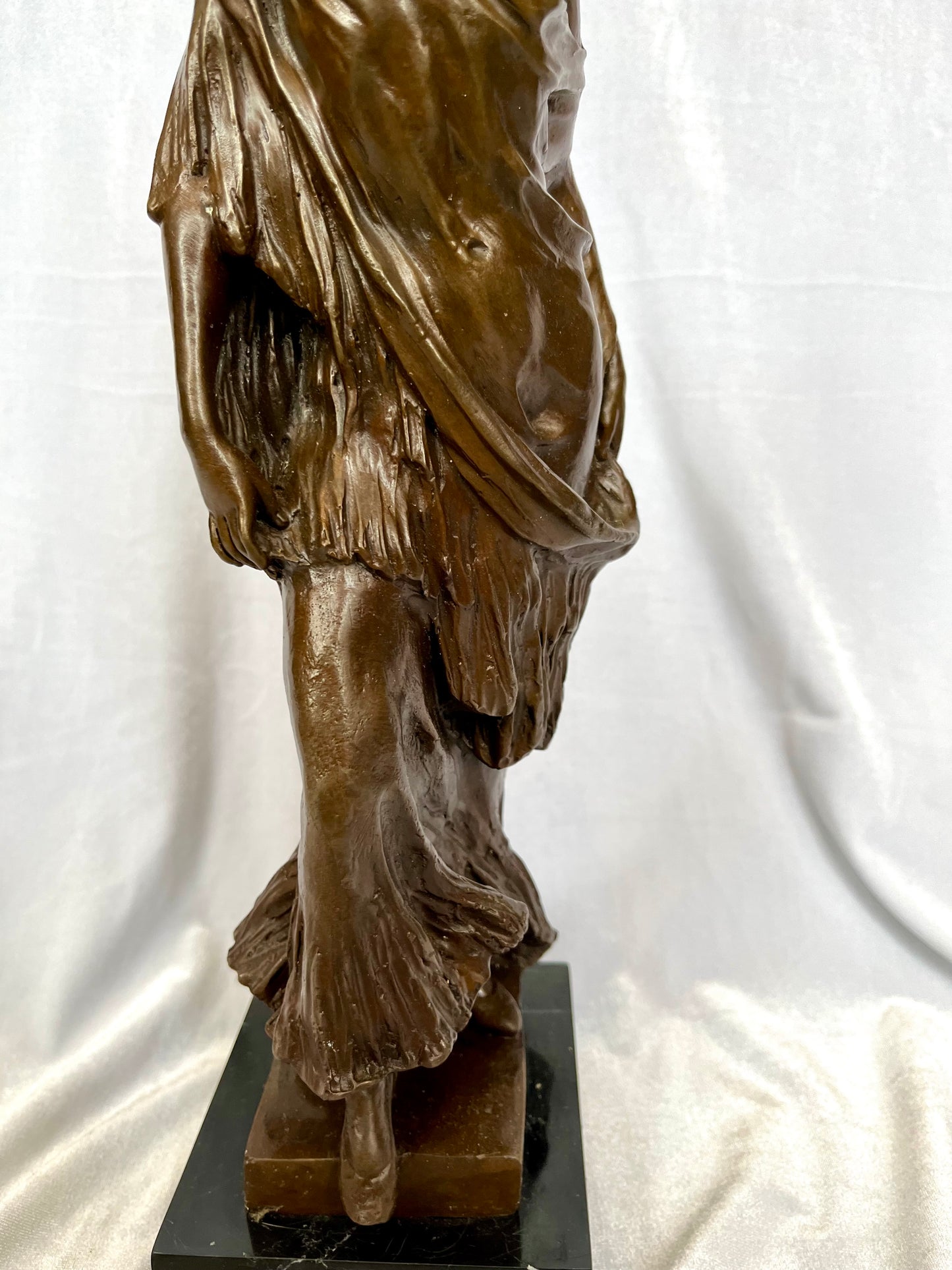 Aldo Vitaleh Art Deco Bronze Sculpture of Maiden