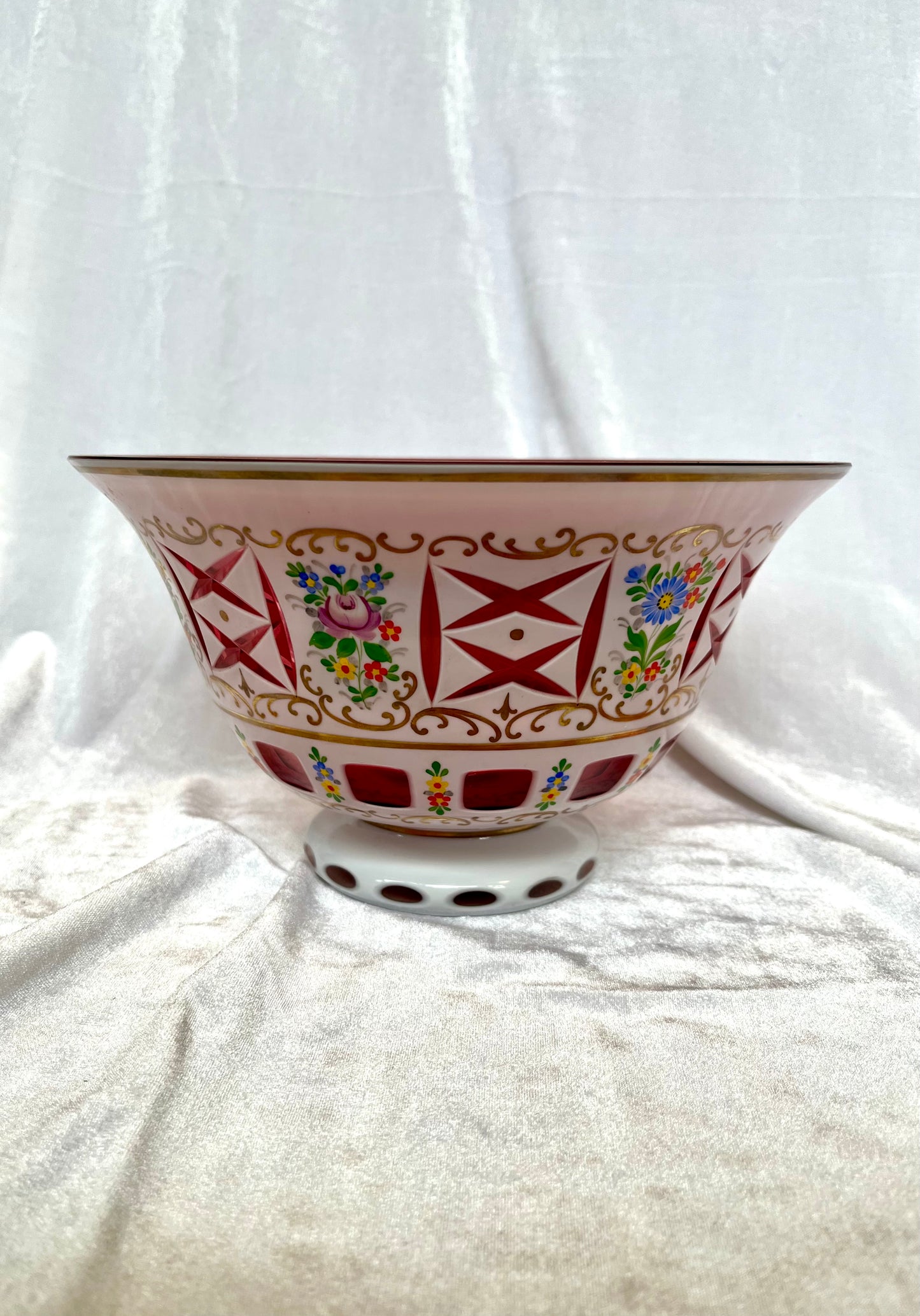 Victorian Floral Glass Bowl