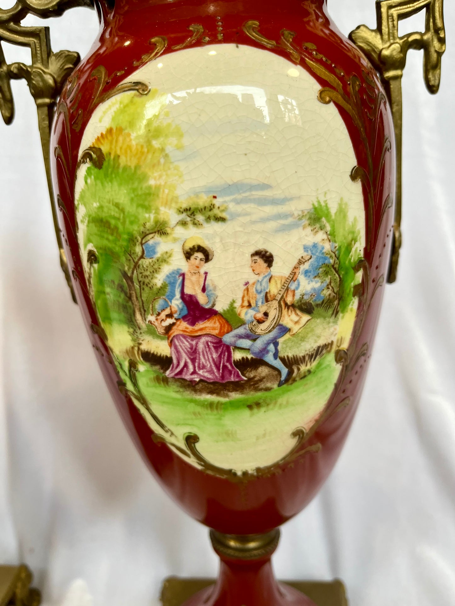 Pair of French 19th Century Mantel Urns