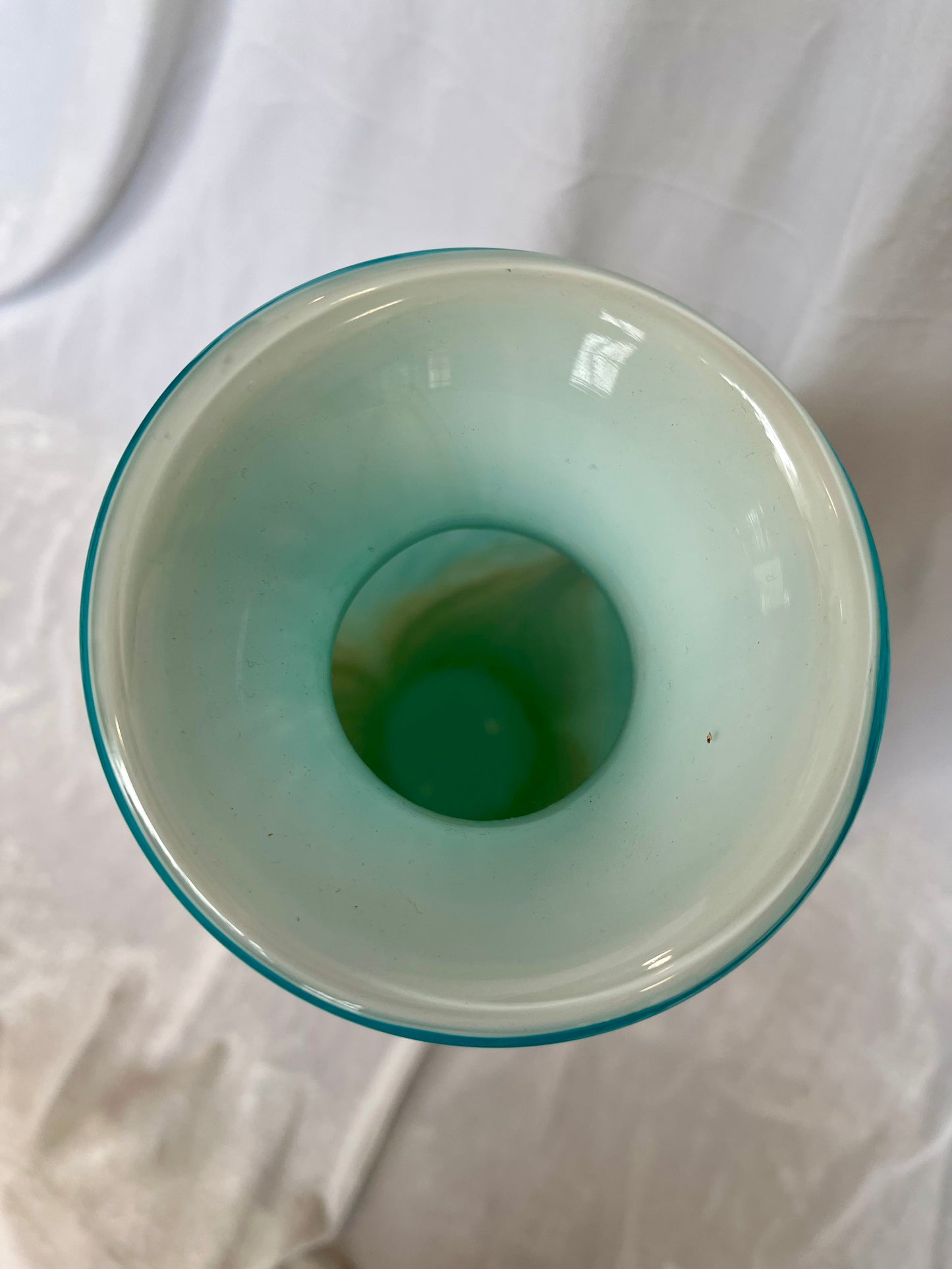 Murano Glass Turquoise and Brown Vase