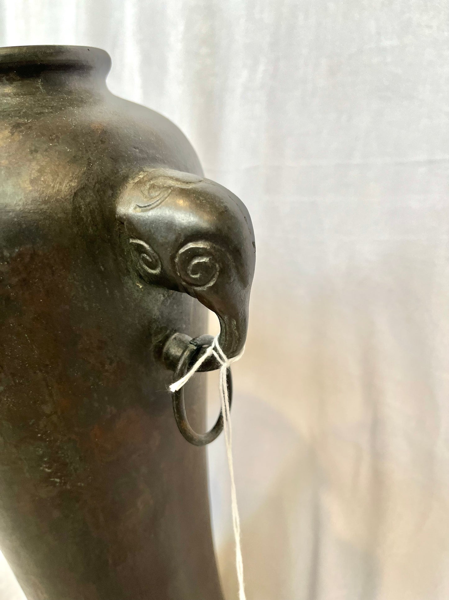 Pair of Mitland Smith Bronze Vases With Elephant Heads