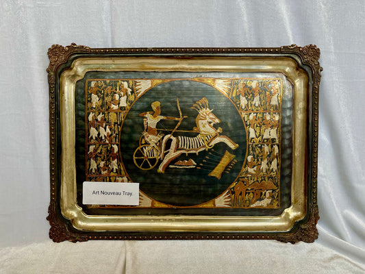 Art Noveau Egyptian Etched Tray