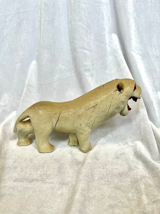 Folk Art Carved Wooden Mountain Lion