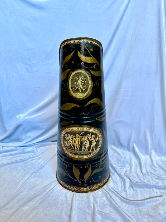Antique Black and Gold Umbrella Stand