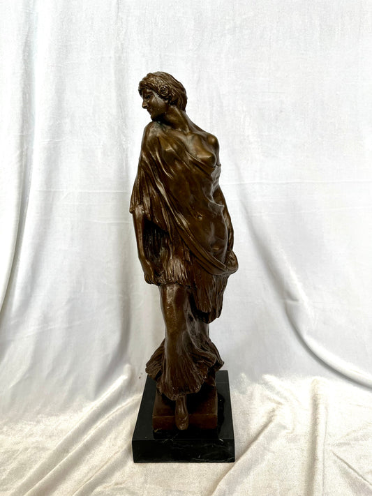 Aldo Vitaleh Art Deco Bronze Sculpture of Maiden