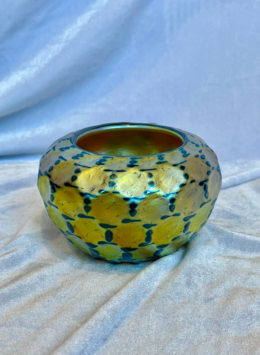 Lundberg Studios Iridescent Patterned Art Glass Vase