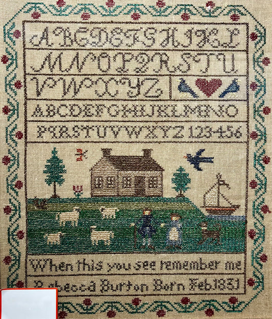 1851 Needlework Sample with Homestead and Farm