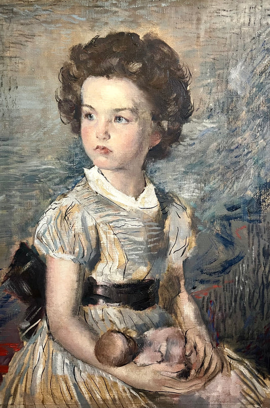 Gardner Cox Oil Paint Portrait of Young Girl