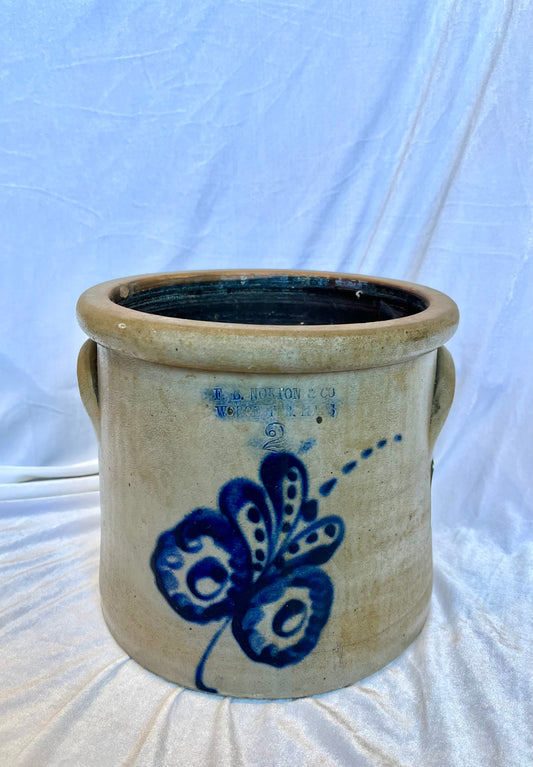 19th Century FB Norton & Son Worcester Salt Glazed Crock