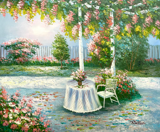 Garden Patio Painting by Ruben Bore French Artist